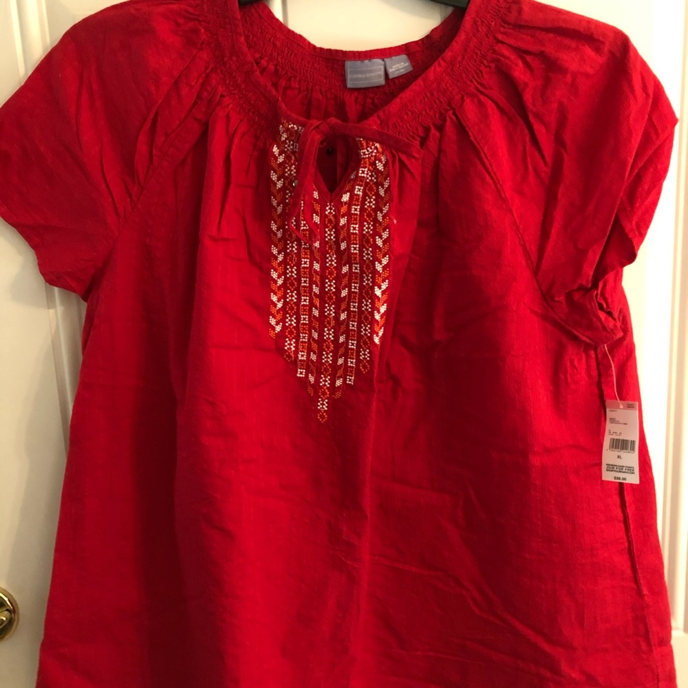 Red blouse, new has tag